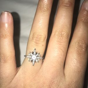 Nadri silver rhinestone size 6 ring.